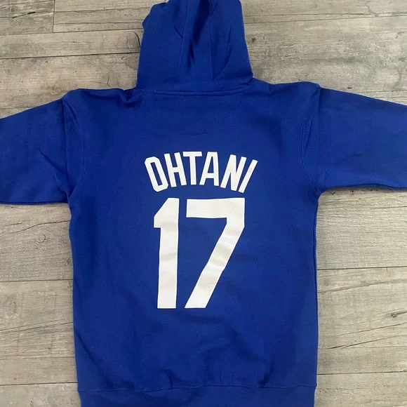 Ohtani Los Angeles Dodgers Blue Hoodie LA - Picture 3 of 4
